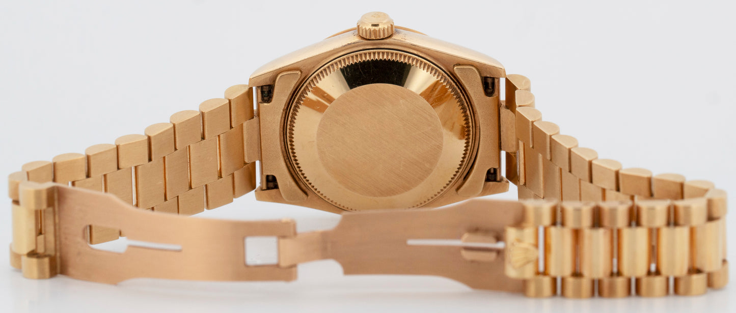 PAPERS Rolex DateJust President 31mm Champagne 18K Yellow Gold 68278 Watch BOX