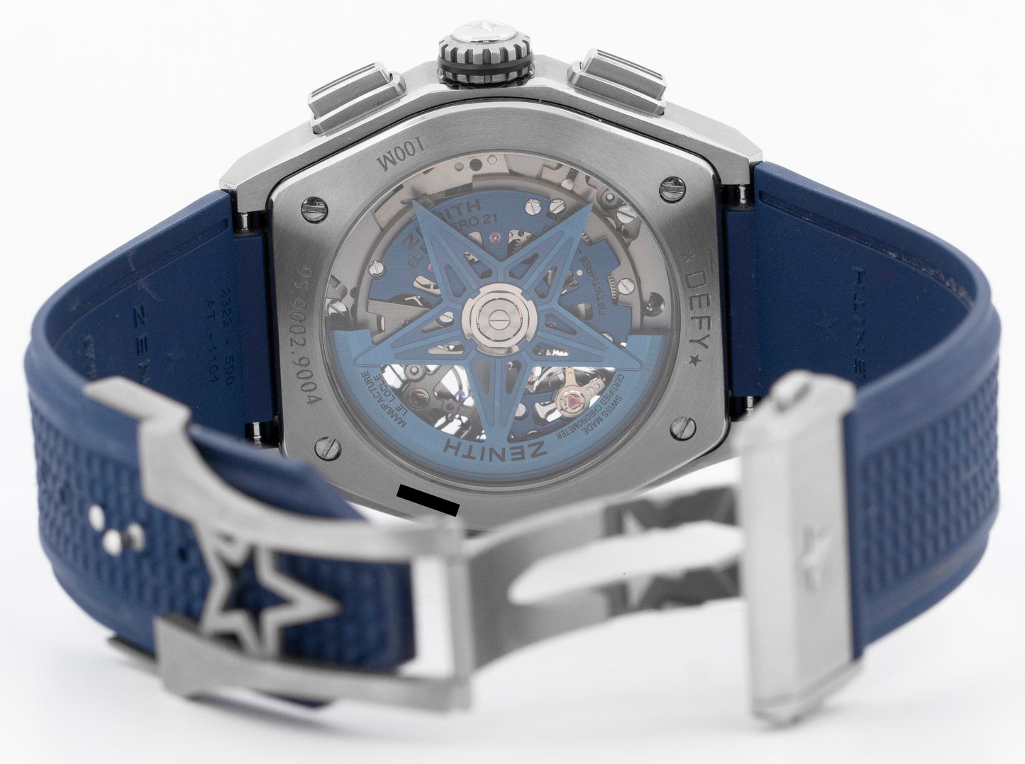 PAPERS Zenith Defy Classic Blue Skeleton Titanium Watch 95.9002.9004/78.R584 BOX