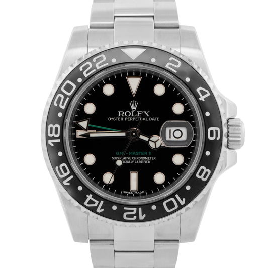 PAPERS Rolex GMT-Master II BLACK Green Ceramic Stainless 40mm 116710 LN BOX