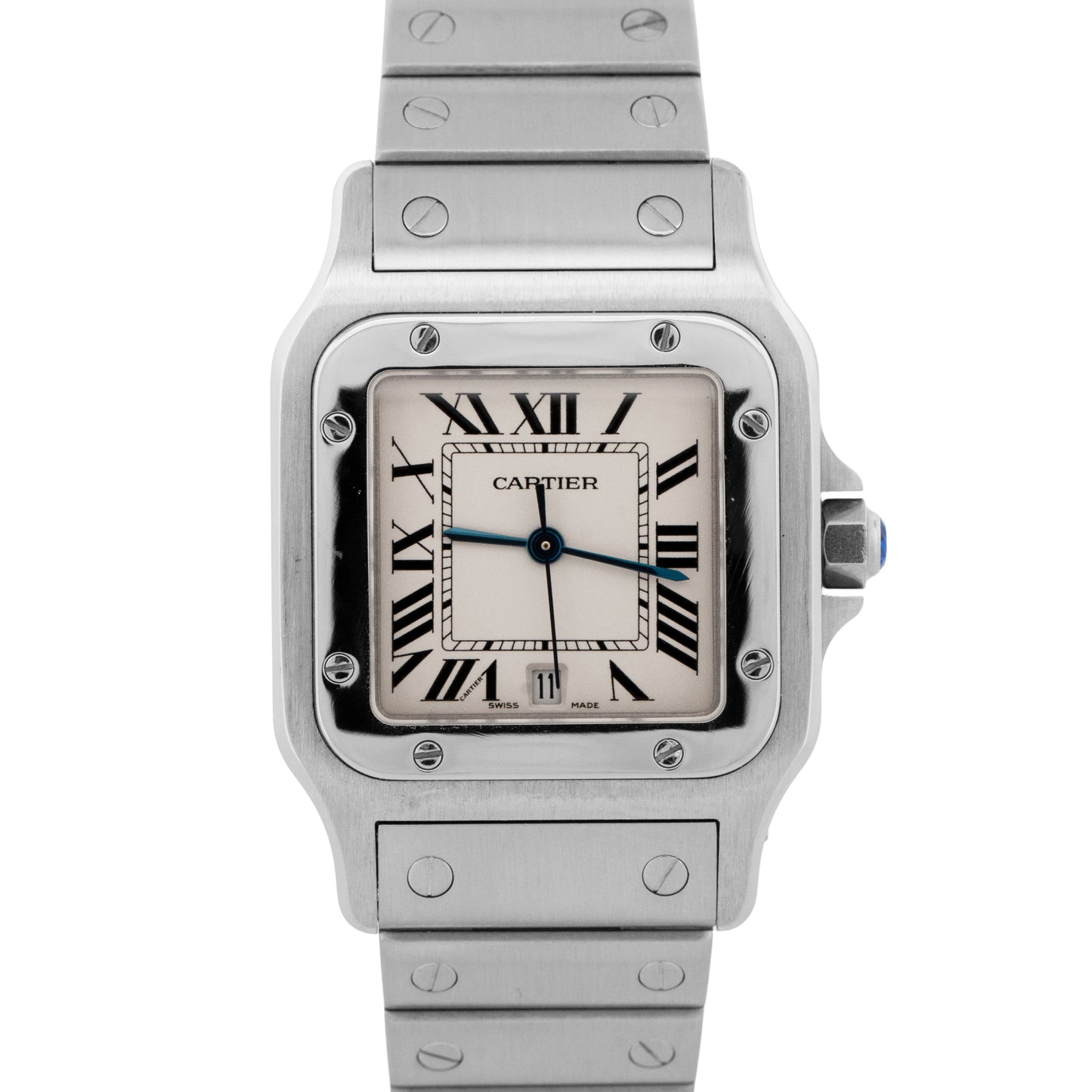 Ladies Cartier Santos Galbee WHITE Quartz 29mm Stainless Steel 1564 W20060D6
