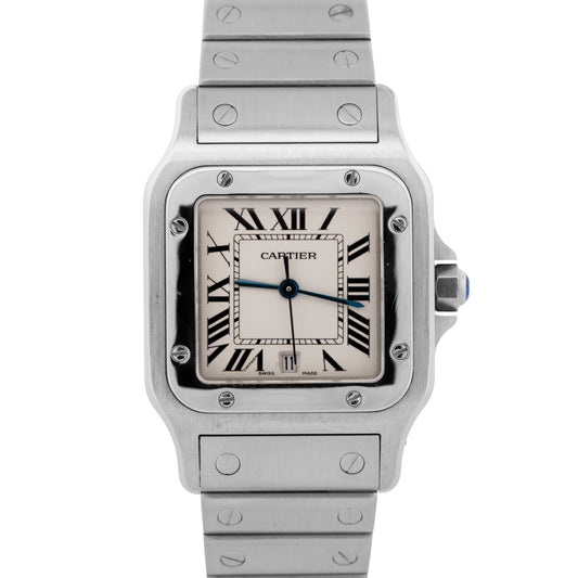 Ladies Cartier Santos Galbee WHITE Quartz 29mm Stainless Steel 1564 W20060D6
