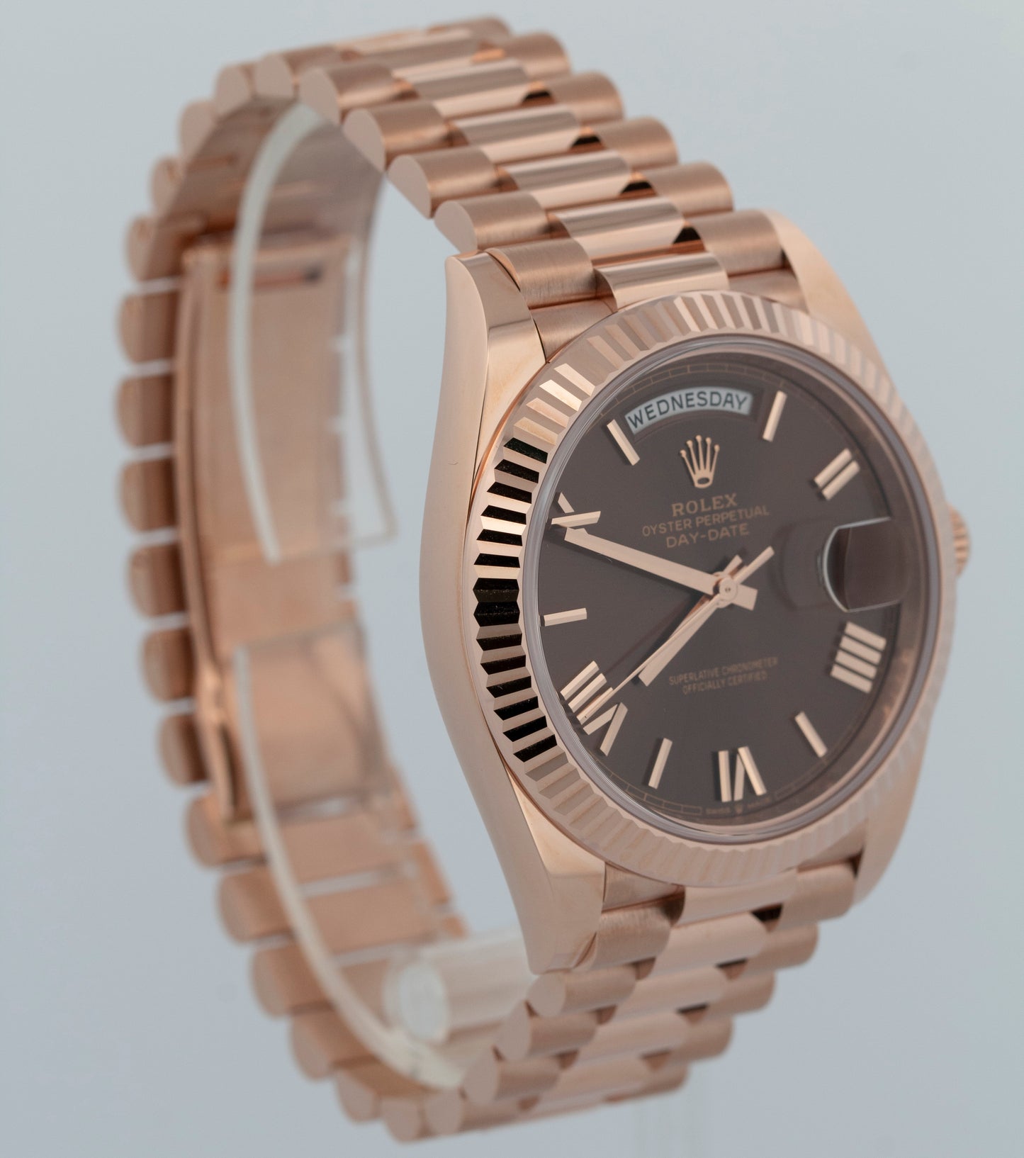 New 2026 Rolex Day-Date 40 228235 Chocolate Rose Gold 40mm Box Papers