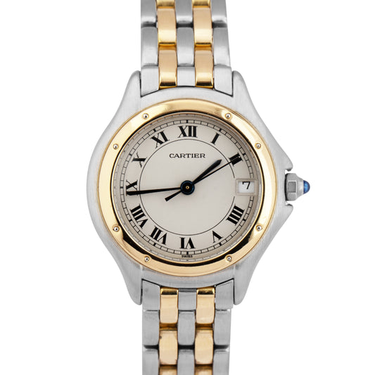 Ladies Cartier Panthere Cougar 26mm Ivory Two-Tone 18K Gold Quartz Watch 187906