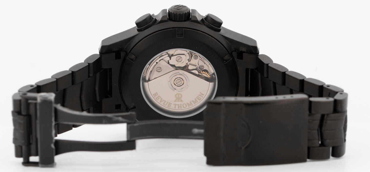 Revue Thommen Air Speed XL Automatic Black 43mm PVD Steel Watch 16071.6173