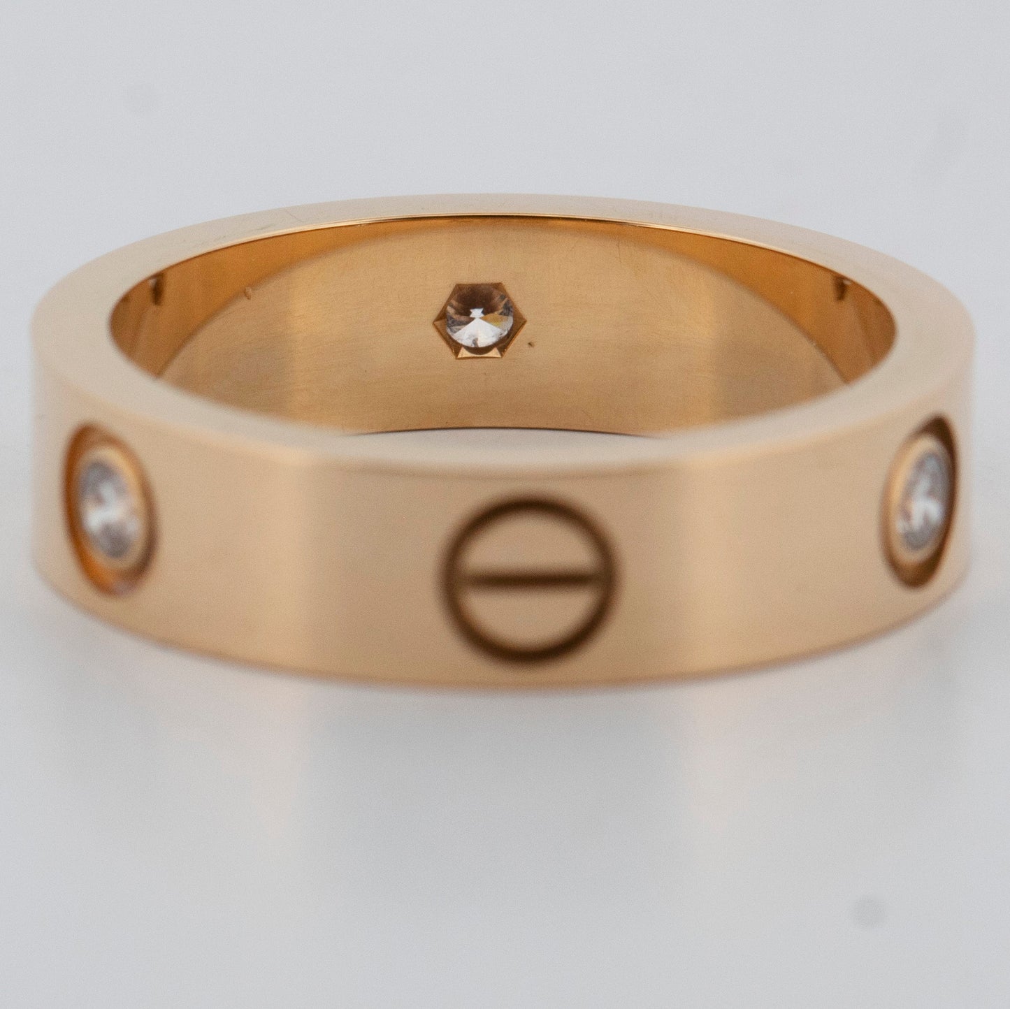 2023 PAPERS Cartier Love Ring CRB4032458 3 Diamonds 18K Yellow Gold Size 58 BOX