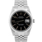Rolex DateJust 16030 Black Stainless Steel Black Engine-Turned 36mm Watch