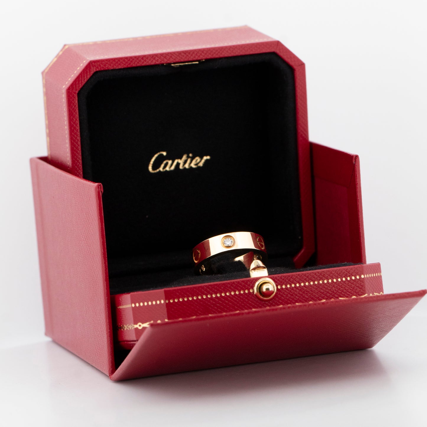 2023 PAPERS Cartier Love Ring CRB4032458 3 Diamonds 18K Yellow Gold Size 58 BOX
