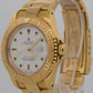 1993 Unpolished Rolex Yacht-Master 16628 White 18K Yellow Gold 40mm Oyster Watch