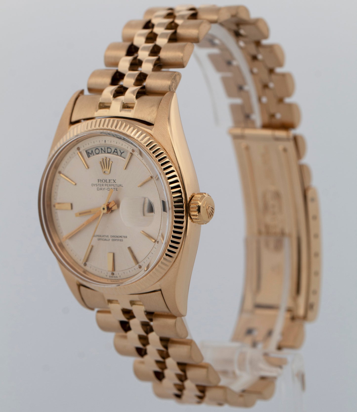 Vintage Rolex Day-Date SILVER Doorstop 18K Yellow Gold Jubilee 36mm 6611 Watch