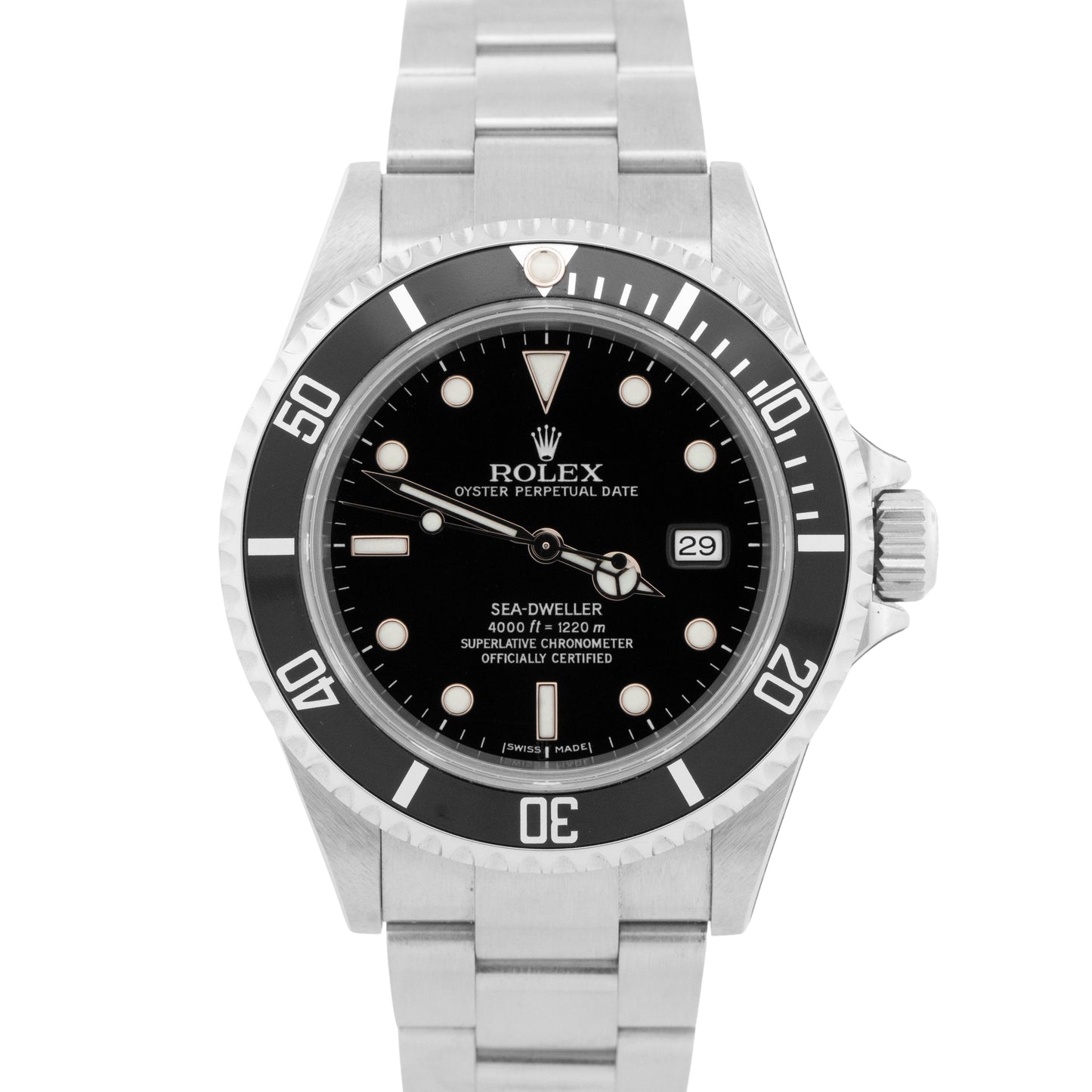 NOS Rolex Sea-Dweller 16600 40mm Black Oyster No-Holes Stainless Steel Watch BOX