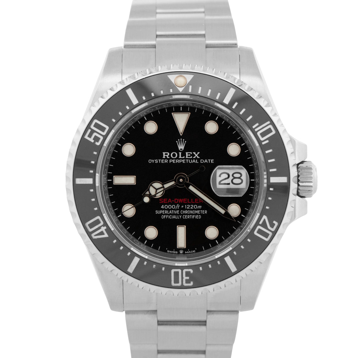 2018 Rolex Sea-Dweller Red 126600 Stainless Steel Black 43mm Watch Box Papers
