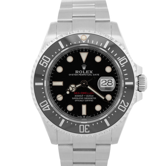 2018 Rolex Sea-Dweller Red 126600 Stainless Steel Black 43mm Watch Box Papers