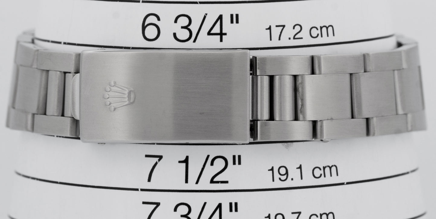 Rolex Oyster Perpetual Date Silver 34mm Oyster Steel NO-HOLES Watch 15200