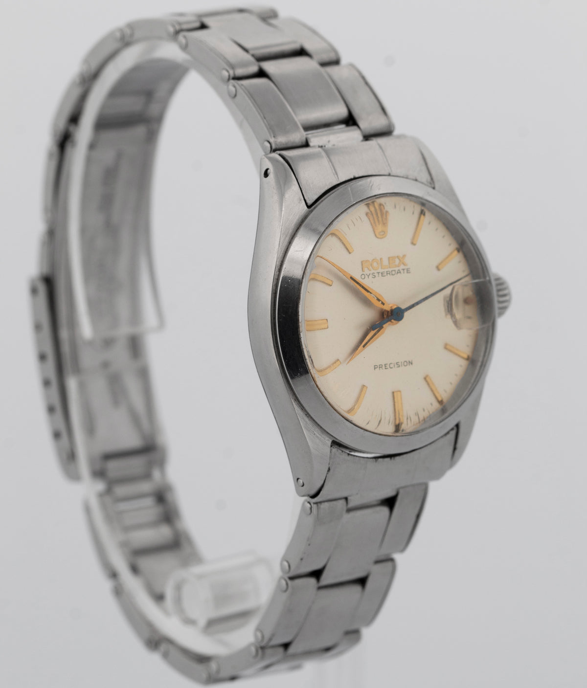 Rolex Oyster Date Precision SILVER Stainless Steel 30mm 6466 Watch
