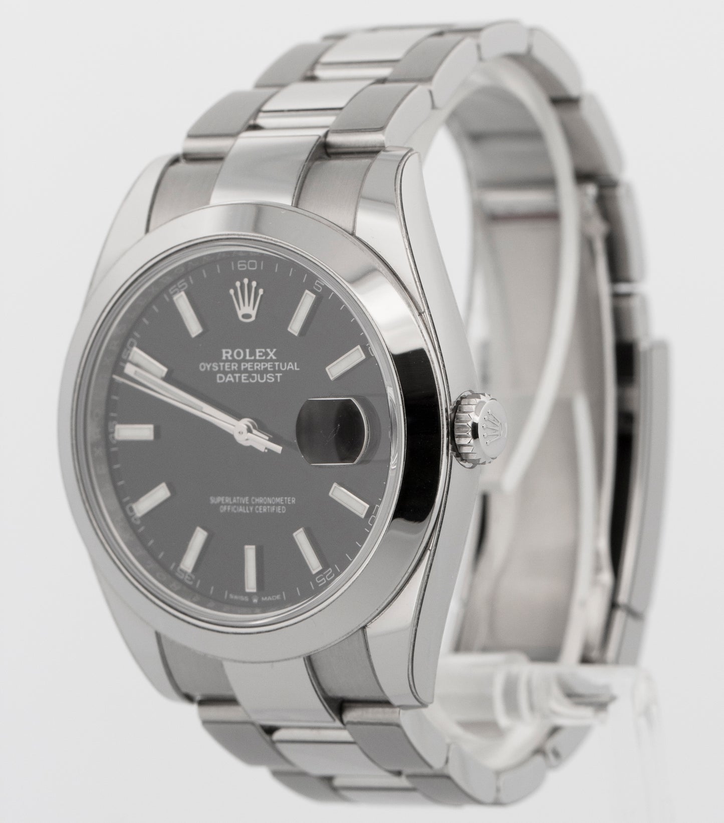 2021 PAPERS Rolex DateJust 41 BLACK Stainless Steel 41mm 126300 Watch BOX