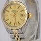 1979 Rolex Date 26mm CHAMPAGNE 18K Yellow Gold Steel Fluted JUBILEE 6917 Watch