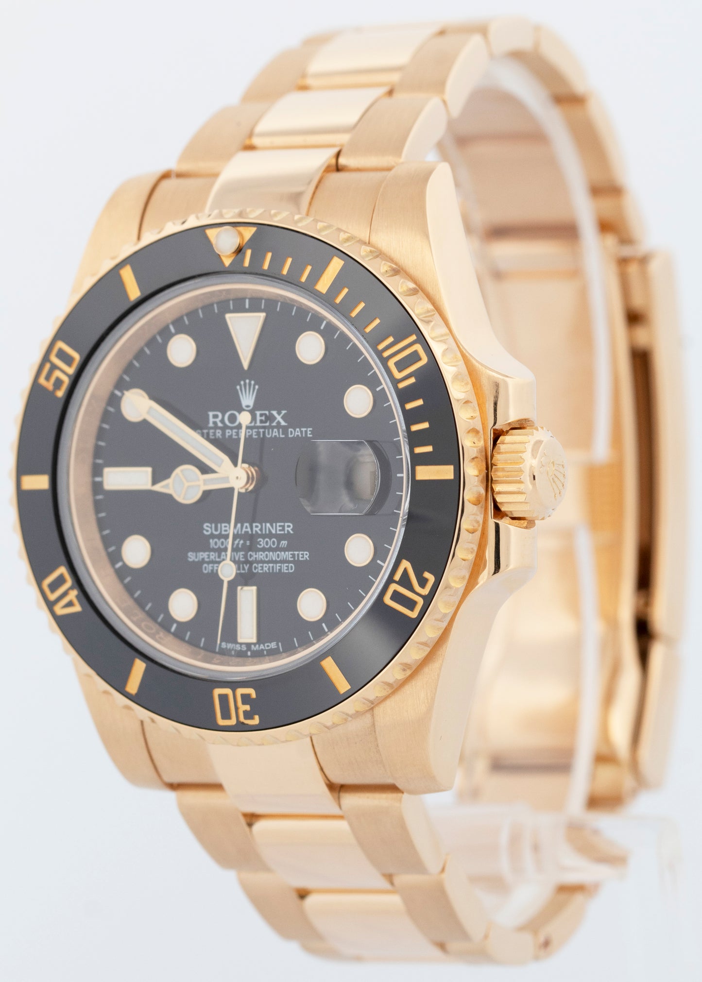 MINT PAPERS Rolex Submariner Date Ceramic 18K Yellow Gold Black 40mm 116618 BOX