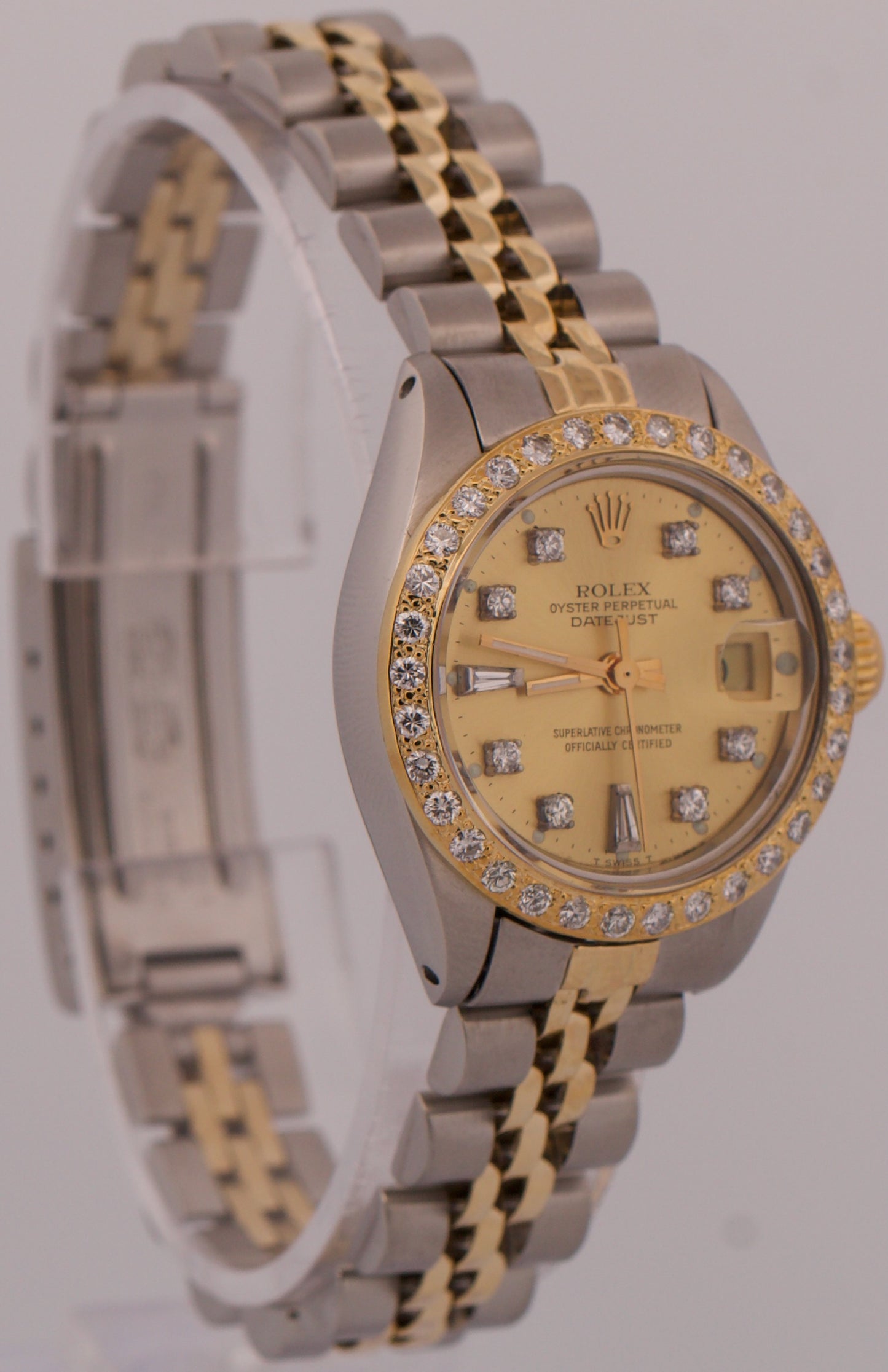 1979 Ladies Rolex DateJust 26mm CHAMPAGNE DIAMOND 18K Gold Steel JUBILEE 6917