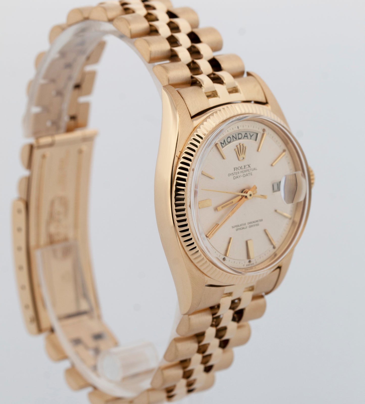Vintage Rolex Day-Date SILVER Doorstop 18K Yellow Gold Jubilee 36mm 6611 Watch