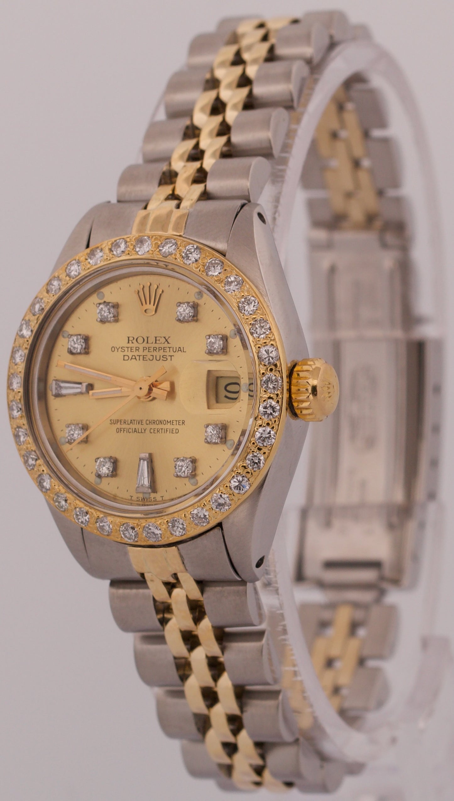 1979 Ladies Rolex DateJust 26mm CHAMPAGNE DIAMOND 18K Gold Steel JUBILEE 6917