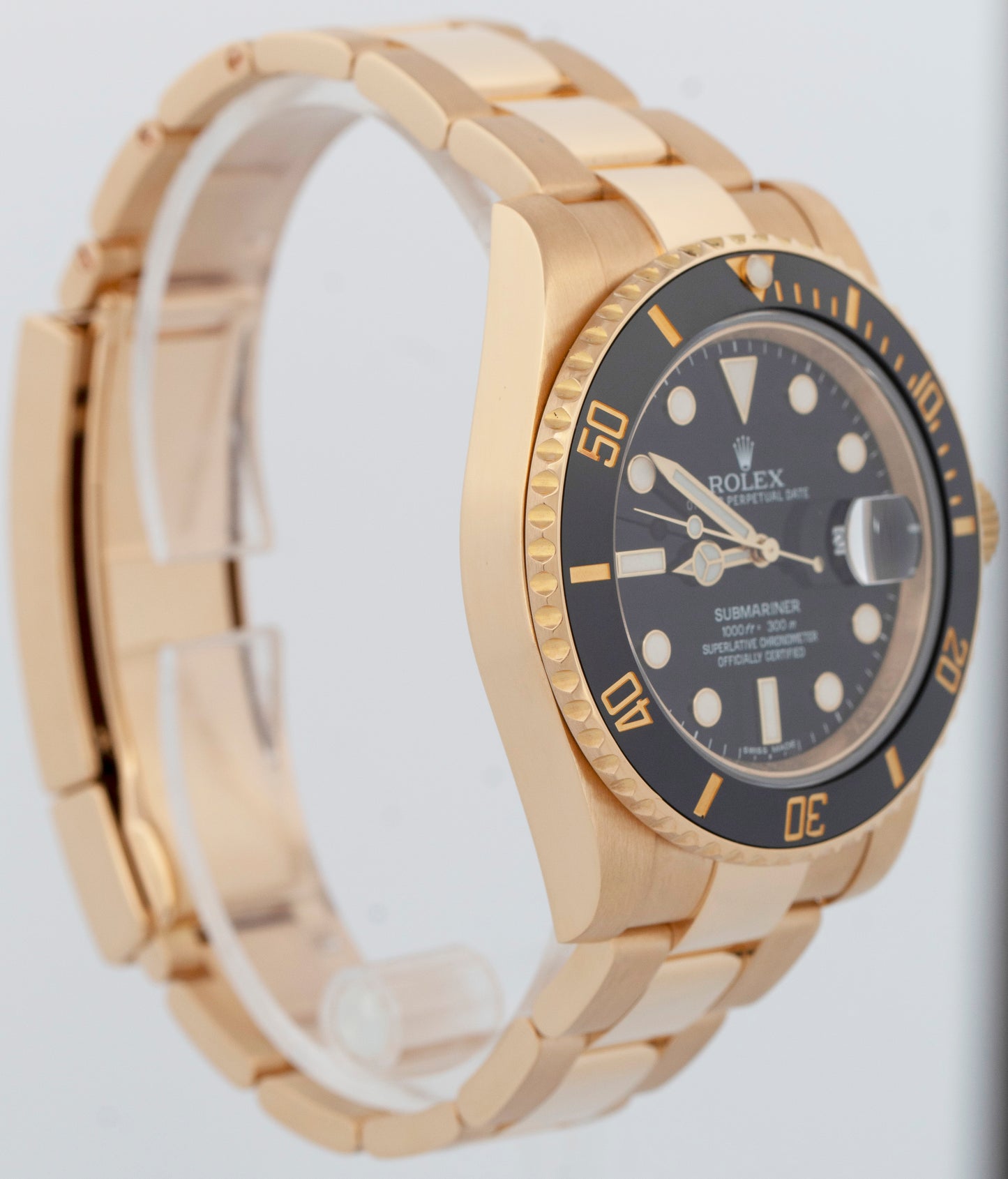 MINT PAPERS Rolex Submariner Date Ceramic 18K Yellow Gold Black 40mm 116618 BOX