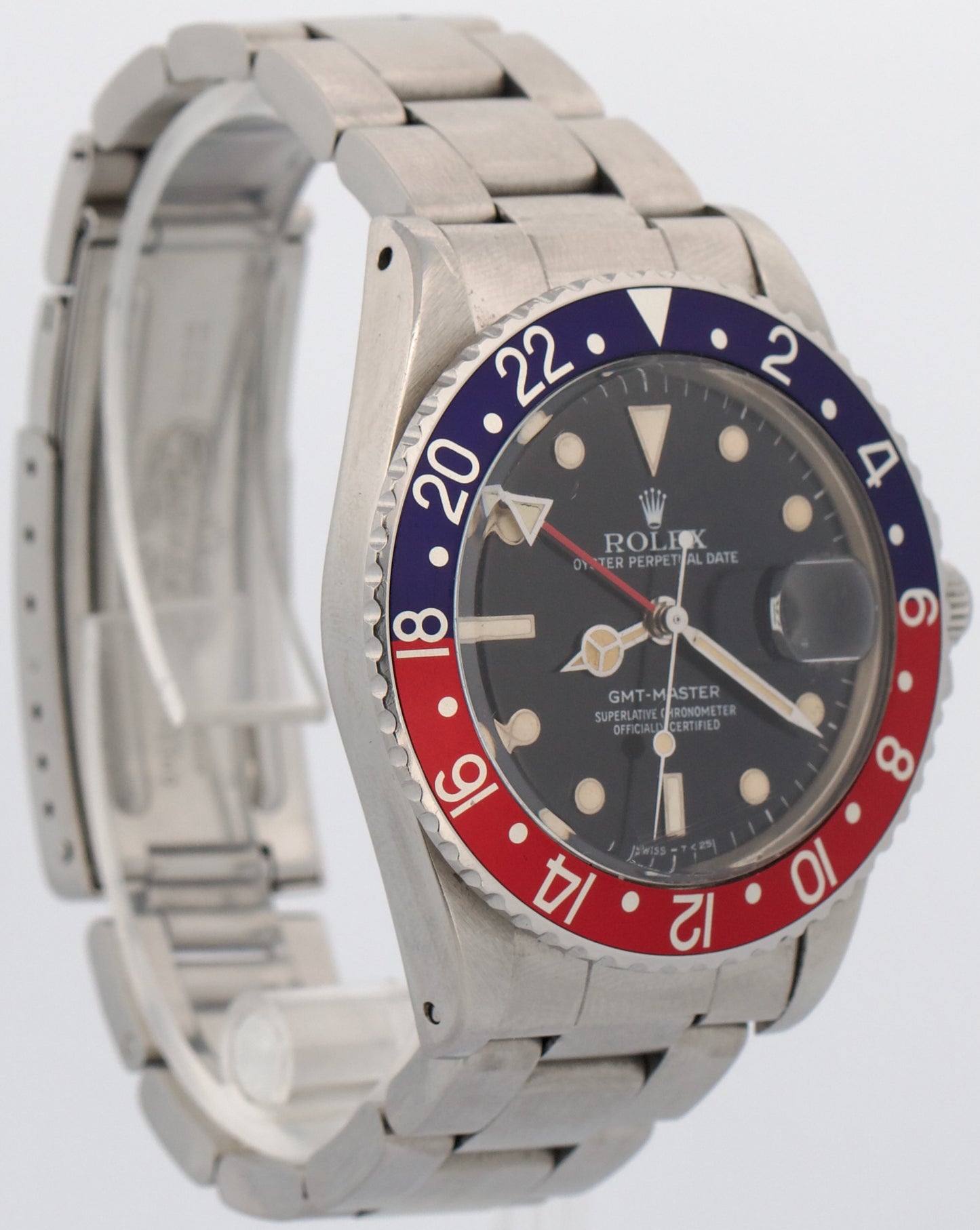 1985 Rolex GMT-Master PEPSI Black Red Blue OYSTER Stainless Steel 40mm 16750