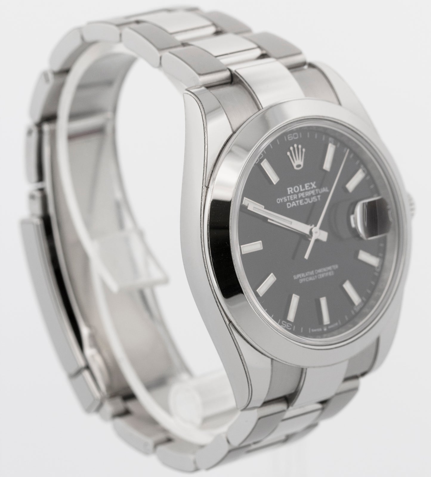 2021 PAPERS Rolex DateJust 41 BLACK Stainless Steel 41mm 126300 Watch BOX
