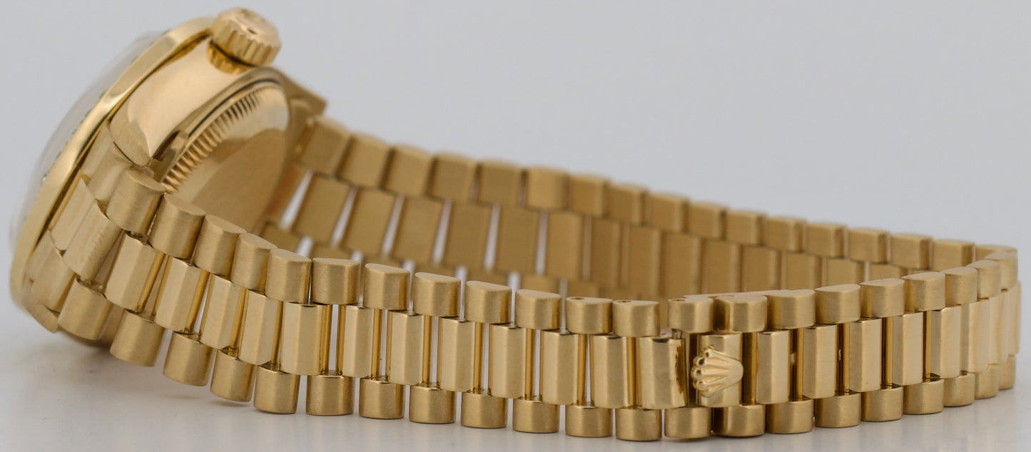 Rolex DateJust President 28mm CREAM ROMAN 18K Yellow Gold DIAMOND 79178 BOX