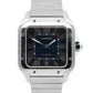 2024 PAPERS Cartier Santos 39.8mm BLUE 4072 WSSA0071 Stainless Steel Watch BOX