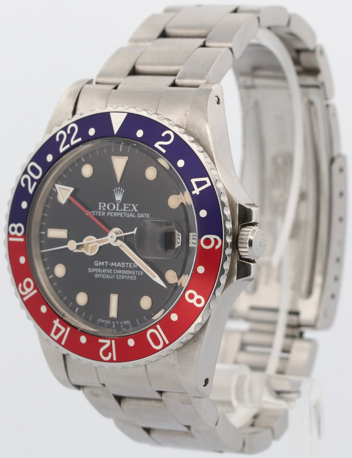 1985 Rolex GMT-Master PEPSI Black Red Blue OYSTER Stainless Steel 40mm 16750