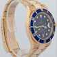 2005 PAPERS Rolex Submariner Date BLUE Yellow Gold 40mm Watch 16618 Watch BOX