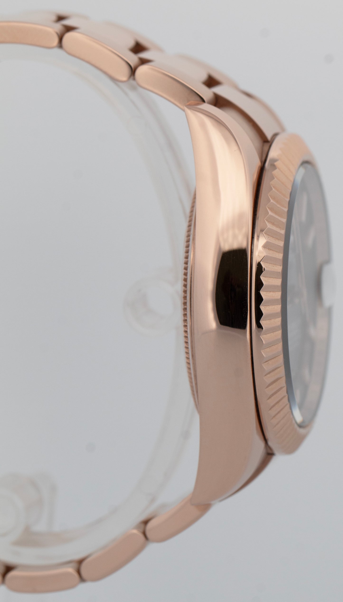 Rolex Sky-Dweller 18K Rose Gold BLUE GREEN 42mm Fluted Oyster Watch 336935 BOX