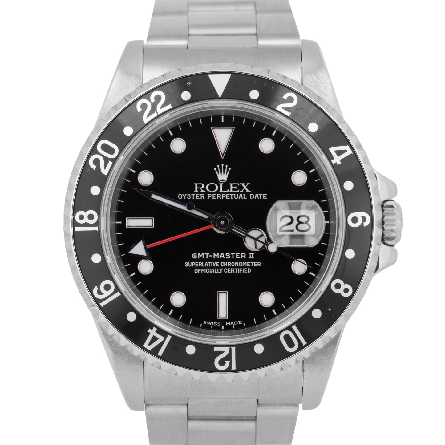 Rolex GMT-Master II 40mm Black Stainless Steel Date Automatic Oyster Watch 16710