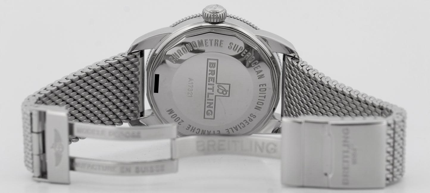 Breitling Superocean Heritage Stainless Steel 42mm Black Date Watch A17321 BOX