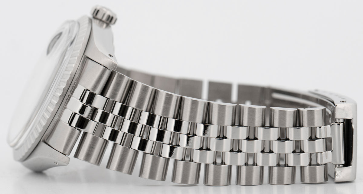 Rolex DateJust 16030 Black Stainless Steel Black Engine-Turned 36mm Watch
