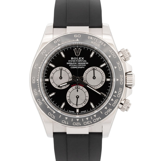 2024 PAPERS Rolex Daytona Cosmograph 18K White Gold Black 40mm Watch 126519 BOX