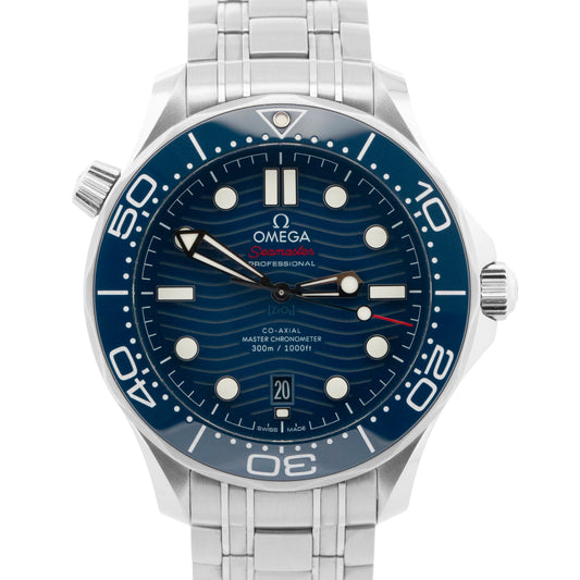 Omega Seamaster Diver 210.30.42.20.03.001 42mm Blue Wave Steel Watch Box Papers