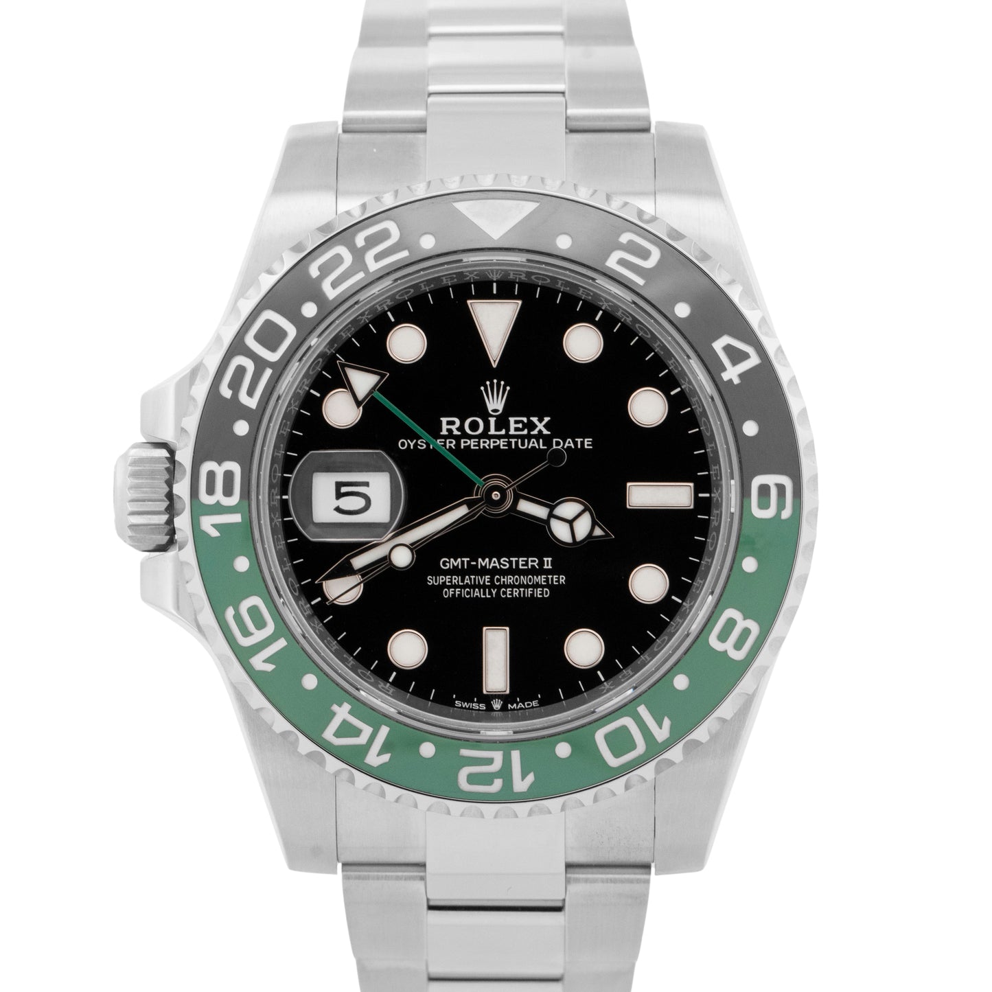 PAPERS Rolex GMT-Master II SPRITE GREEN 40mm Black Oyster Watch 126720 VTNR BOX