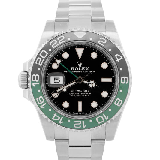 PAPERS Rolex GMT-Master II SPRITE GREEN 40mm Black Oyster Watch 126720 VTNR BOX