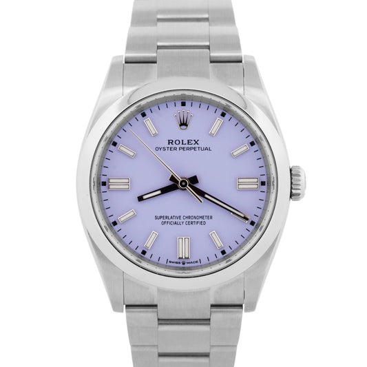 NEW OCT 2025 PAPERS Rolex Oyster Perpetual LAVENDER 36mm Steel Watch 126000 BOX