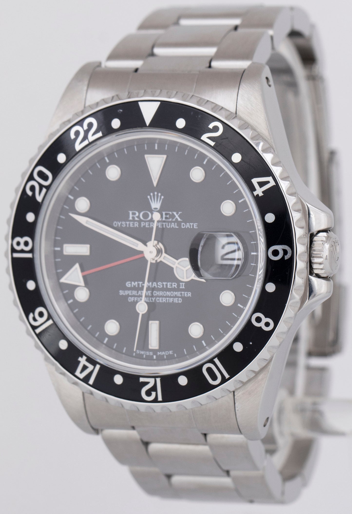 Rolex GMT-Master II 40mm Black Stainless Steel Date Automatic Oyster Watch 16710