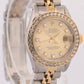 Ladies Rolex DateJust 26mm CHAMPAGNE DIAMOND 18K Yellow Gold Steel JUBILEE 69173
