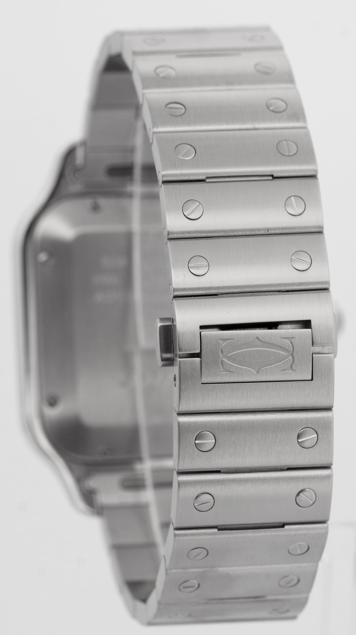 2024 PAPERS Cartier Santos 39.8mm BLUE 4072 WSSA0071 Stainless Steel Watch BOX