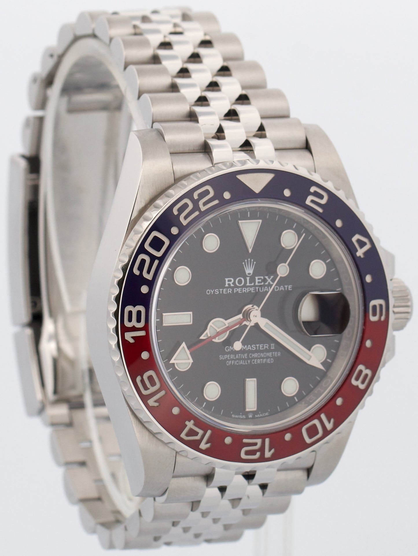 PAPERS Rolex GMT-Master II 40mm PEPSI Red Blue JUBILEE Steel 126710 BLRO BOX