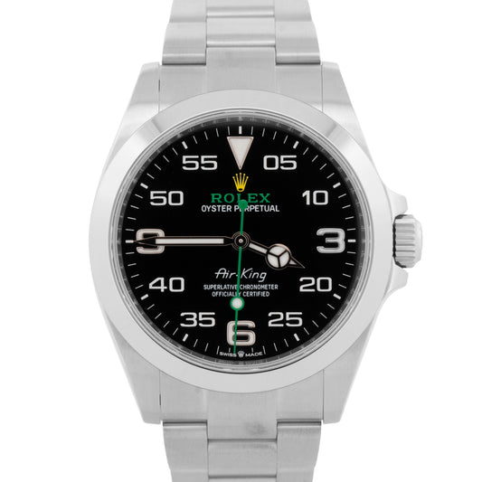 PAPERS Rolex Air-King 40mm Green Black Stainless Steel Watch 126900 BOX