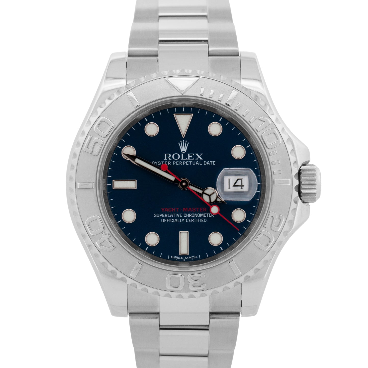 Rolex Yacht-Master Platinum BLUE 40mm Stainless Steel Oyster Watch 116622 BOX