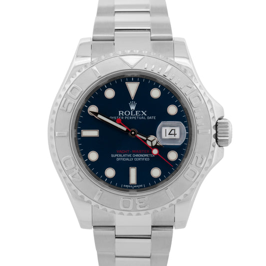 Rolex Yacht-Master Platinum BLUE 40mm Stainless Steel Oyster Watch 116622 BOX