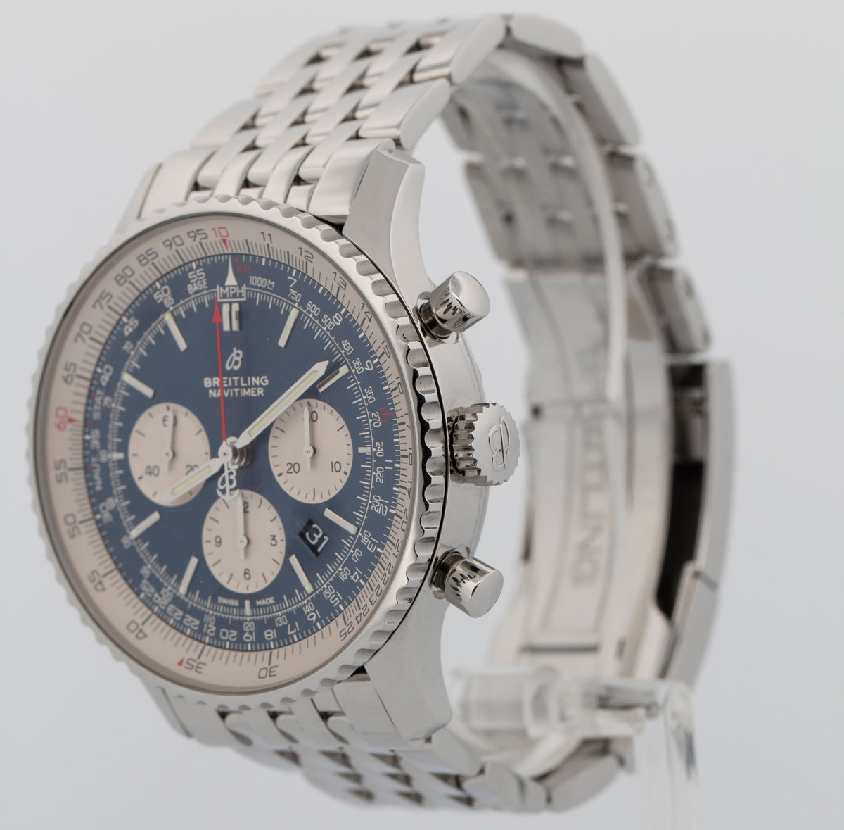 Breitling Navitimer 01 46 AB0127 Blue Stainless Steel 46mm Watch Box Papers