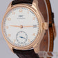 MINT IWC Portugieser 18K Rose Gold White Arabic IW510204 Manual 43mm Watch