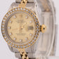 Ladies Rolex DateJust 26mm CHAMPAGNE DIAMOND 18K Yellow Gold Steel JUBILEE 69173